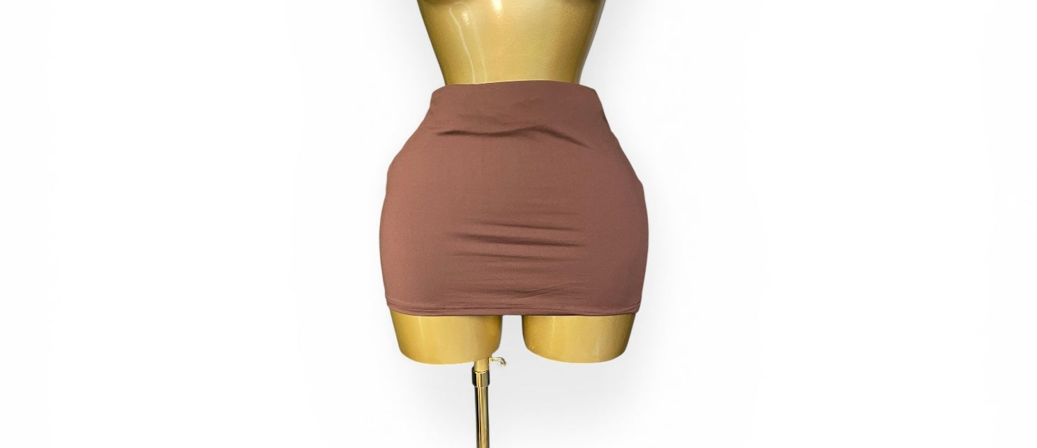 Brown mini skirt